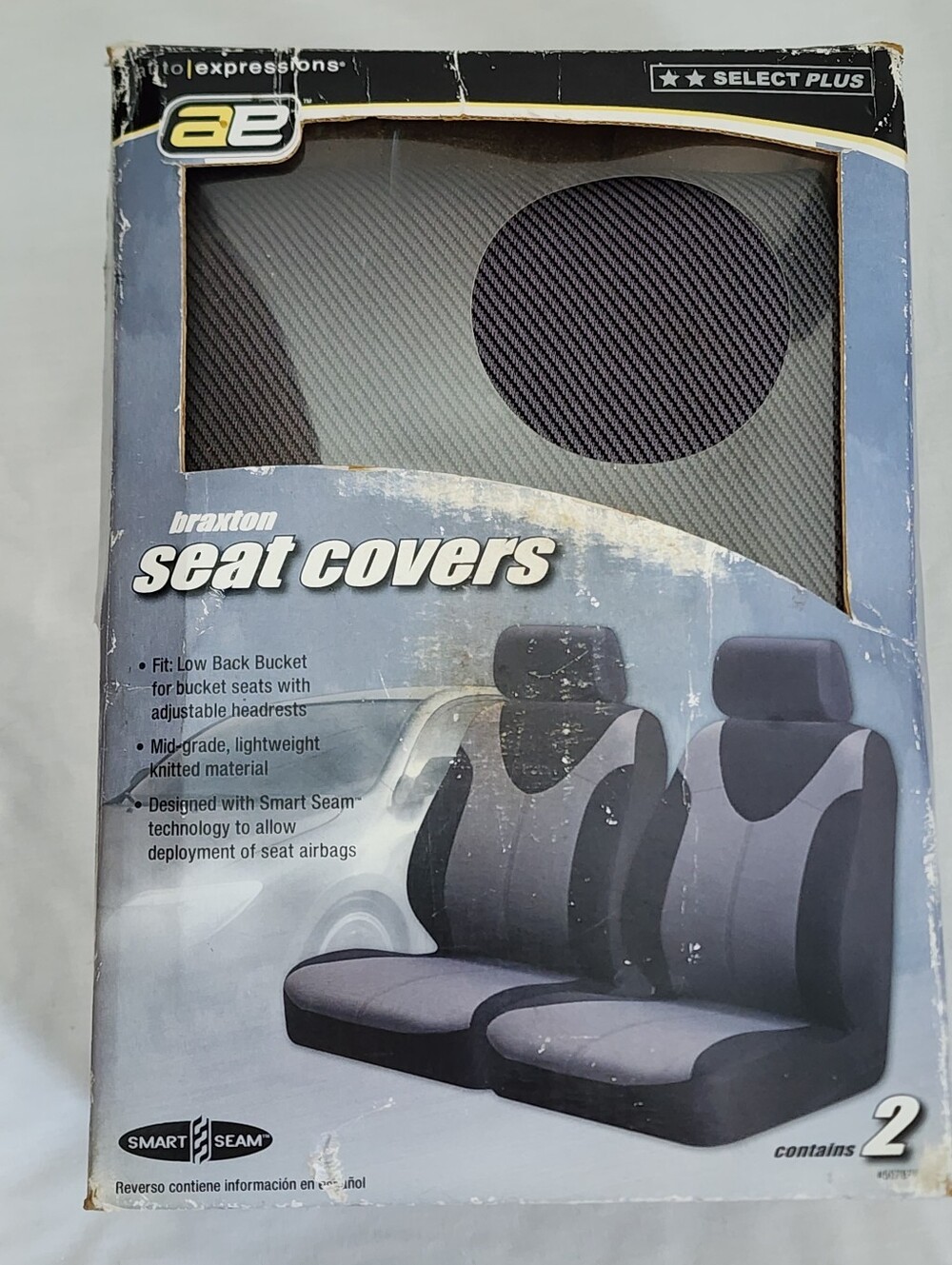 Braxton Seat Covers in Black and Gray Low Back Bucket Seat New In Open Box